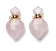 Kwarc różowy zawieszka perfumetka z  korkiem