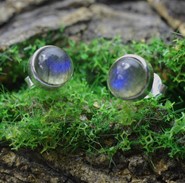 Labradoryt kolczyki  srebro 925 (K3)