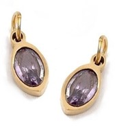 Stal chirurgiczna owal z cyrkonią ( Tanzanitowy)