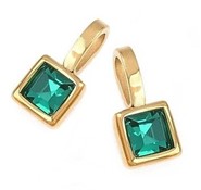 Stal chirurgiczna kwadrat z cyrkonią (Szmaragdowy)