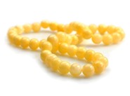 Jadeit  kule 8 mm  - sznur ( żółty)