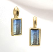 Labradoryt zawieszka prostokąt srebro 925  (Z6)