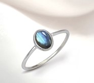 Labradoryt  pierścionek owal 6 mm  (R9)