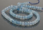 Akwamaryn fasetowane oponki 6 mm - sznur (A)