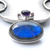 Labradoryt wisiorek srebro 925  ( W3)