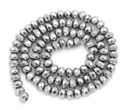 Hematyt  srebrny  fasetowane oponki 6 mm - sznur