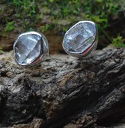 Herkimer diament kolczyki  srebro 925 (K3)