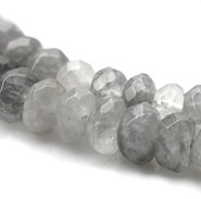 Kwarc szary fasetowane oponki 8 mm - sznur 18 cm