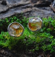 Cytryn  surowy  kolczyki  srebro 925 ( K2)