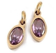 Stal chirurgiczna owal z cyrkonią ( Ametyst )