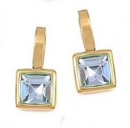 Stal chirurgiczna kwadrat z cyrkonią (Błękitny)