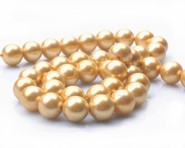 Perła muszlowa kule 10 mm - sznur ( złocisty )