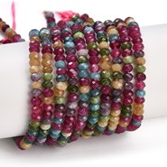 Jadeit  fasetow. oponki 4,5 mm- sznur (multikolor)