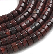 Jaspis mahoniowy  krążki 4 mm- sznur