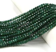 Jadeit  fasetow. oponki 4 mm - sznur (szmaragdowy)