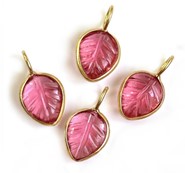 Turmalin różowy zawieszka liść srebro 925 (Z19)