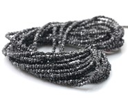 Diament surowy 2,5-3,5 mm czarny - sznur 20 cm