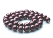 Perła muszlowa kule 10 mm - sznur  ( burgundowy)