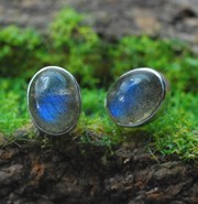 Labradoryt kolczyki  srebro 925 (K1)