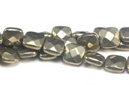 Piryt  fasetowane kwadraty  8 mm - sznur (klasa A)