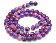 Jaspis cesarski  kule 6 mm - sznur ( purpurowy )