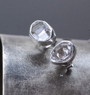 Herkimer diament kolczyki  srebro 925 (K2)