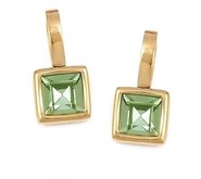 Stal chirurgiczna kwadrat z cyrkonią (Peridot)