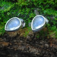 Kamień księżycowy kolczyki  srebro 925 (K4)