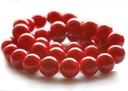 Jadeit Manshan kule 12 mm - sznur ( czerwony)