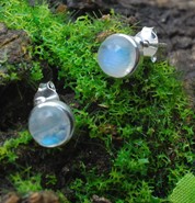 Kamień księżycowy kolczyki  srebro 925 (K2)