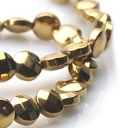 Hematyt złoty fasetowane pastylki 6 mm  - sznur