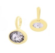 Herkimer diament zawieszka owal  srebro (Z14)