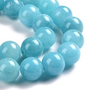 Jadeit  kule 8 mm  - sznur (turkusowy błękit)